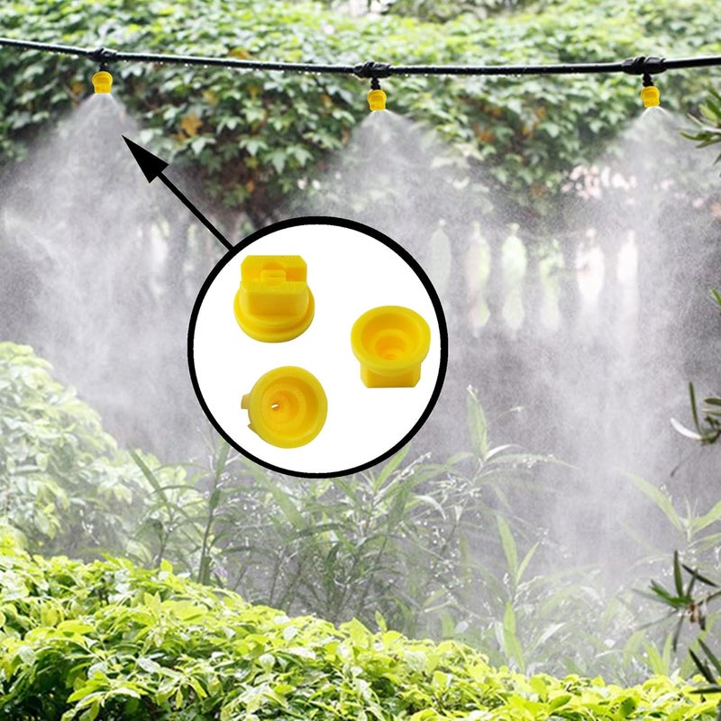 PDETVEO 10pcs Flat Fan Spray Tip, 110 Degree Plastic Flat Fan Sprayer Nozzles 0.2mm Orifice Diameter for Agricultural, Cleaning, Cooling, Yellow - Image 5